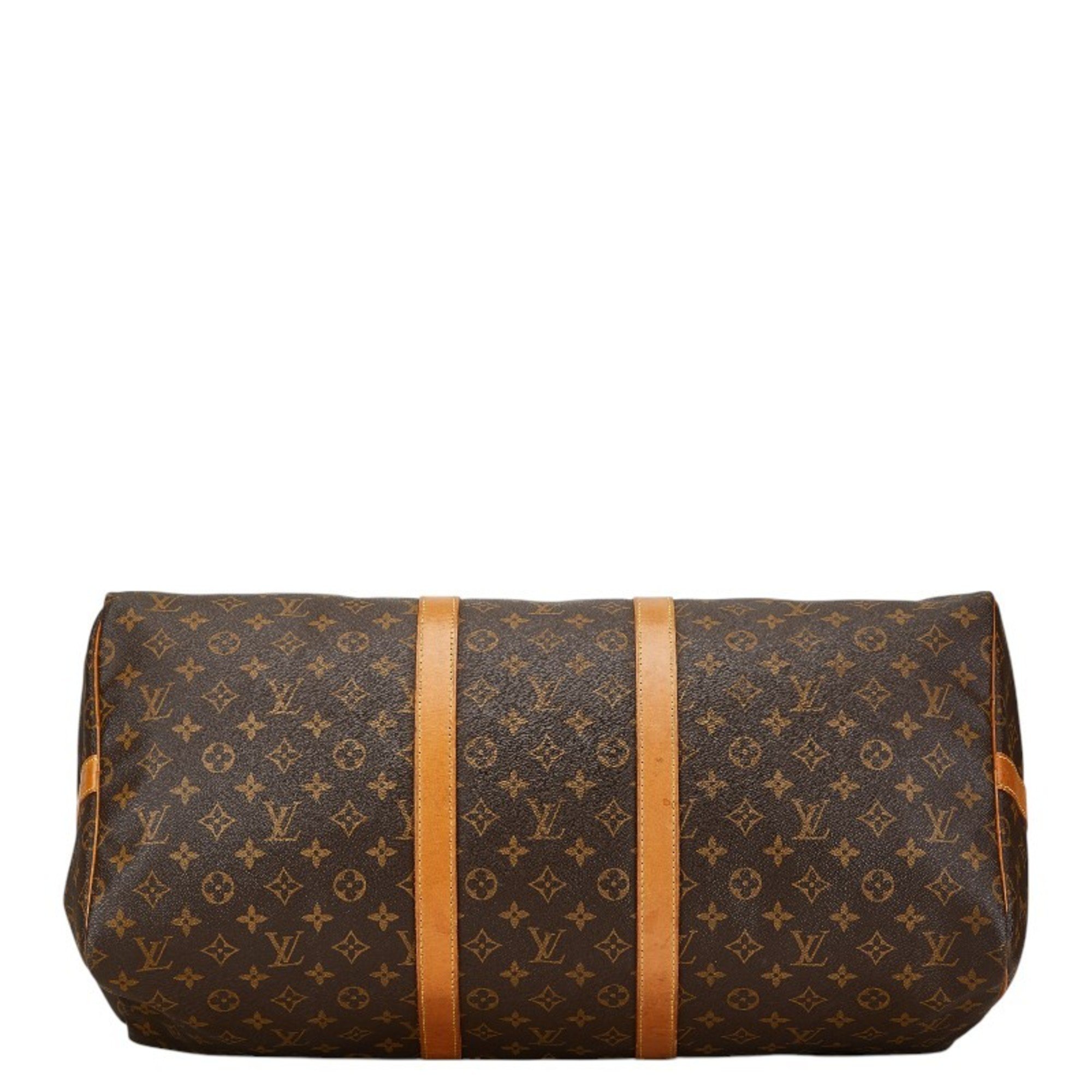 Louis Vuitton Monogram Keepall Bandouliere 55 Boston Bag Travel M41414 Brown PVC Leather Women's LOUIS VUITTON