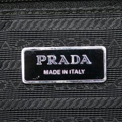 Prada Triangle Plate Shoulder Bag Black Nylon Leather Women's PRADA