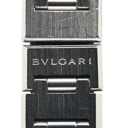 BVLGARI 12P Diamond Watch BB26SS Quartz Black Dial Stainless Steel Women's