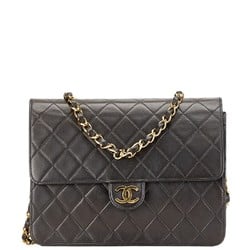 Chanel Matelasse Coco Mark Push Lock Chain Shoulder Bag Black Lambskin Women's CHANEL