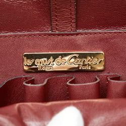 Cartier Must de Shoulder Bag Wine Red Leather Women's CARTIER