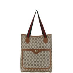 Gucci GG Plus Sherry Line Tote Bag 3902003 Beige PVC Leather Women's GUCCI