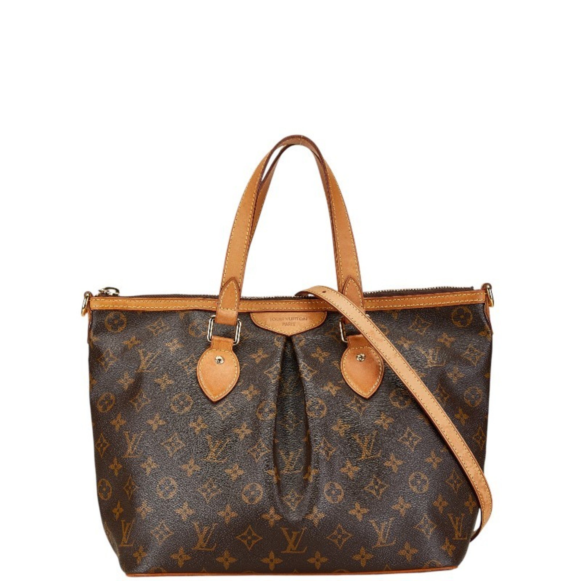 Louis Vuitton Monogram Palermo PM Handbag Shoulder Bag M40145 Brown PVC Leather Women's LOUIS VUITTON