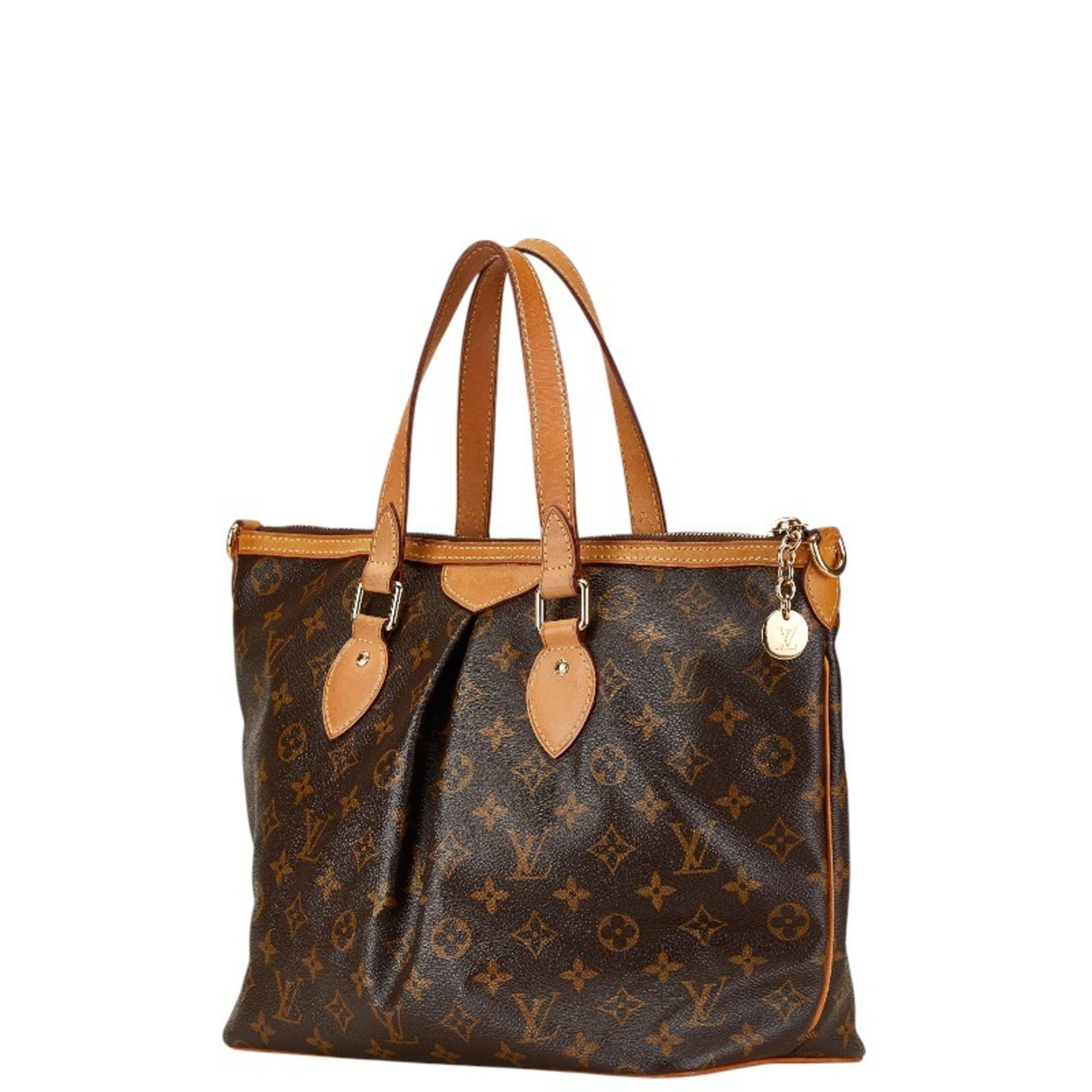 Louis Vuitton Monogram Palermo PM Handbag Shoulder Bag M40145 Brown PVC Leather Women's LOUIS VUITTON