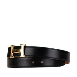 Hermes Constance H reversible belt in black box calf leather for women HERMES