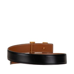 Hermes Constance H reversible belt in black box calf leather for women HERMES