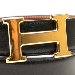 Hermes Constance H reversible belt in black box calf leather for women HERMES