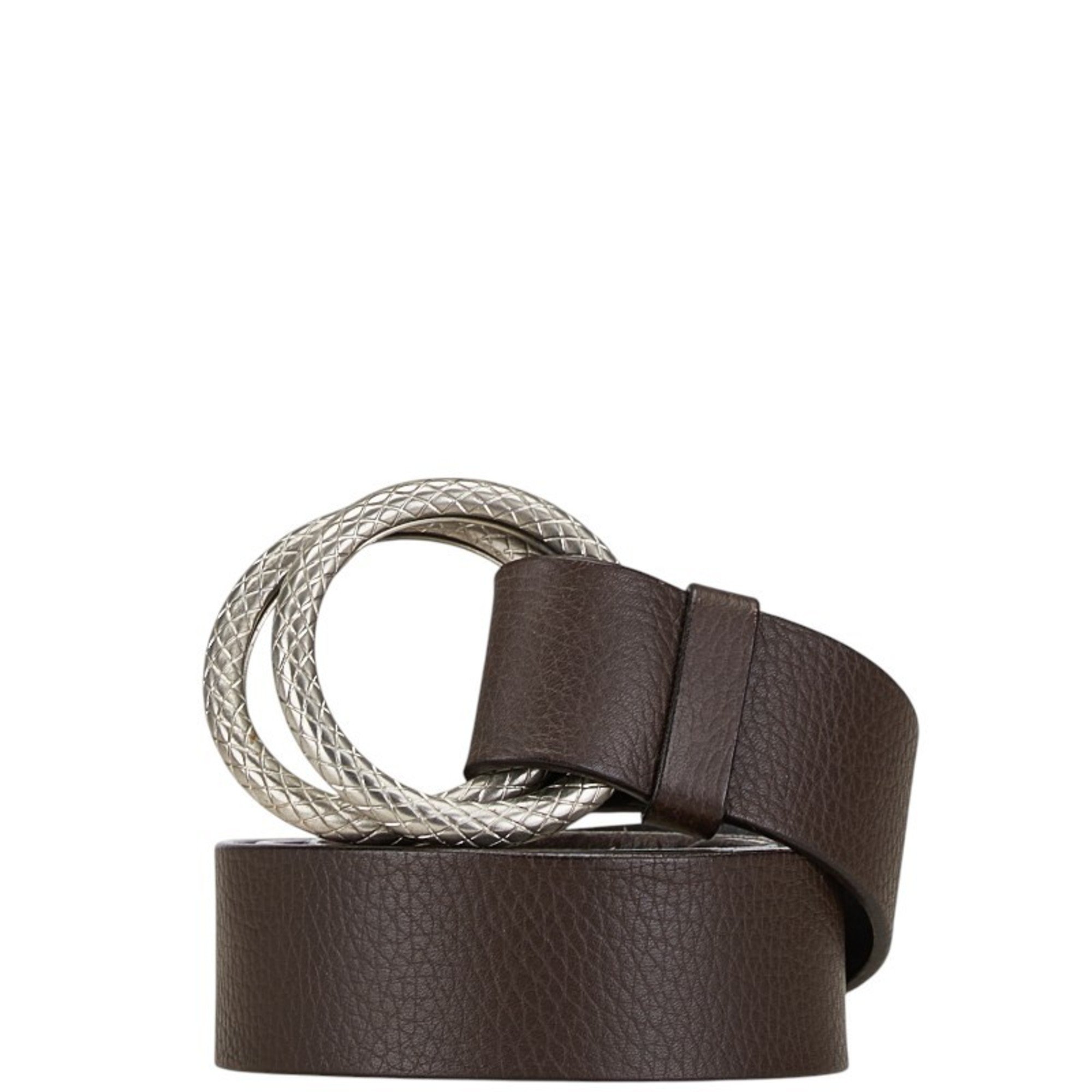 Bottega Veneta belt brown silver leather women's BOTTEGAVENETA