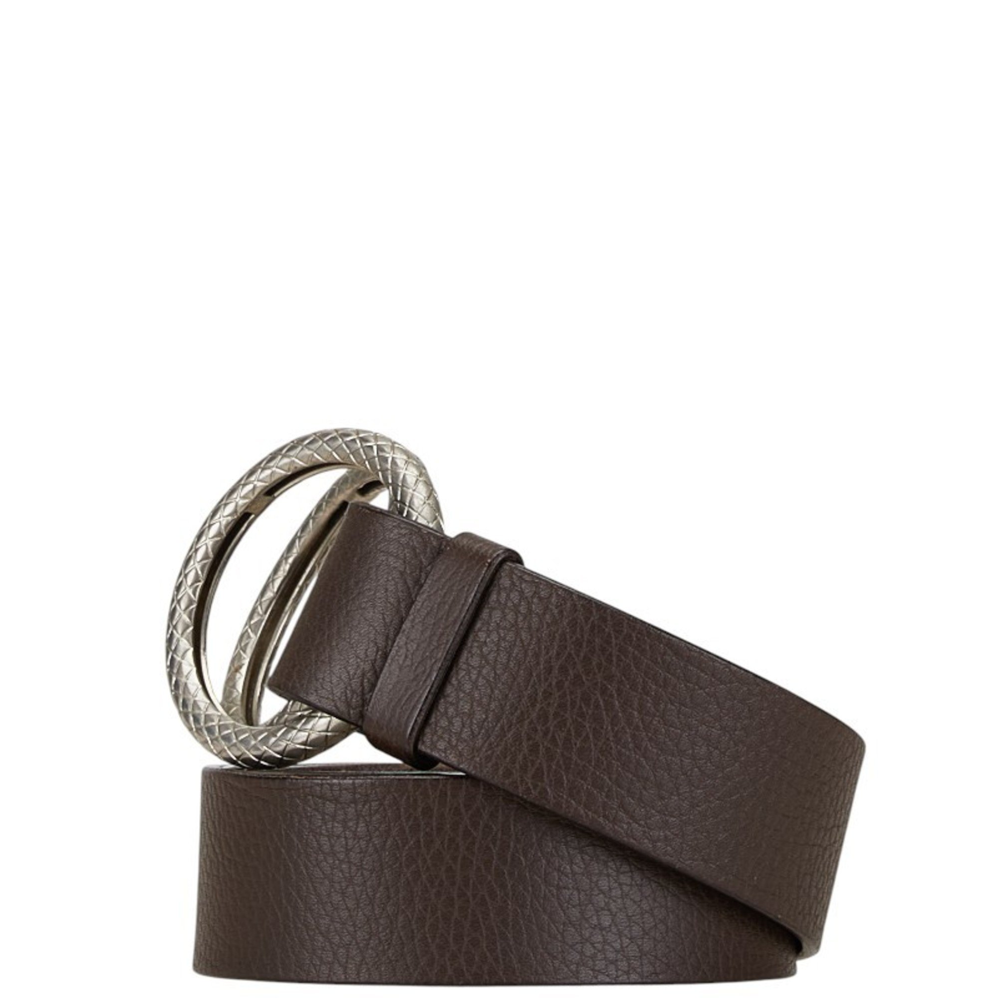 Bottega Veneta belt brown silver leather women's BOTTEGAVENETA