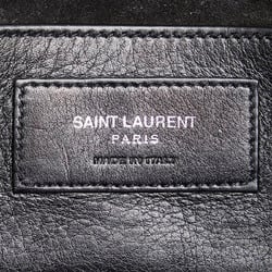 Saint Laurent Kate Heart Motif Stud Chain Shoulder Bag Black Silver Leather Women's SAINT LAURENT