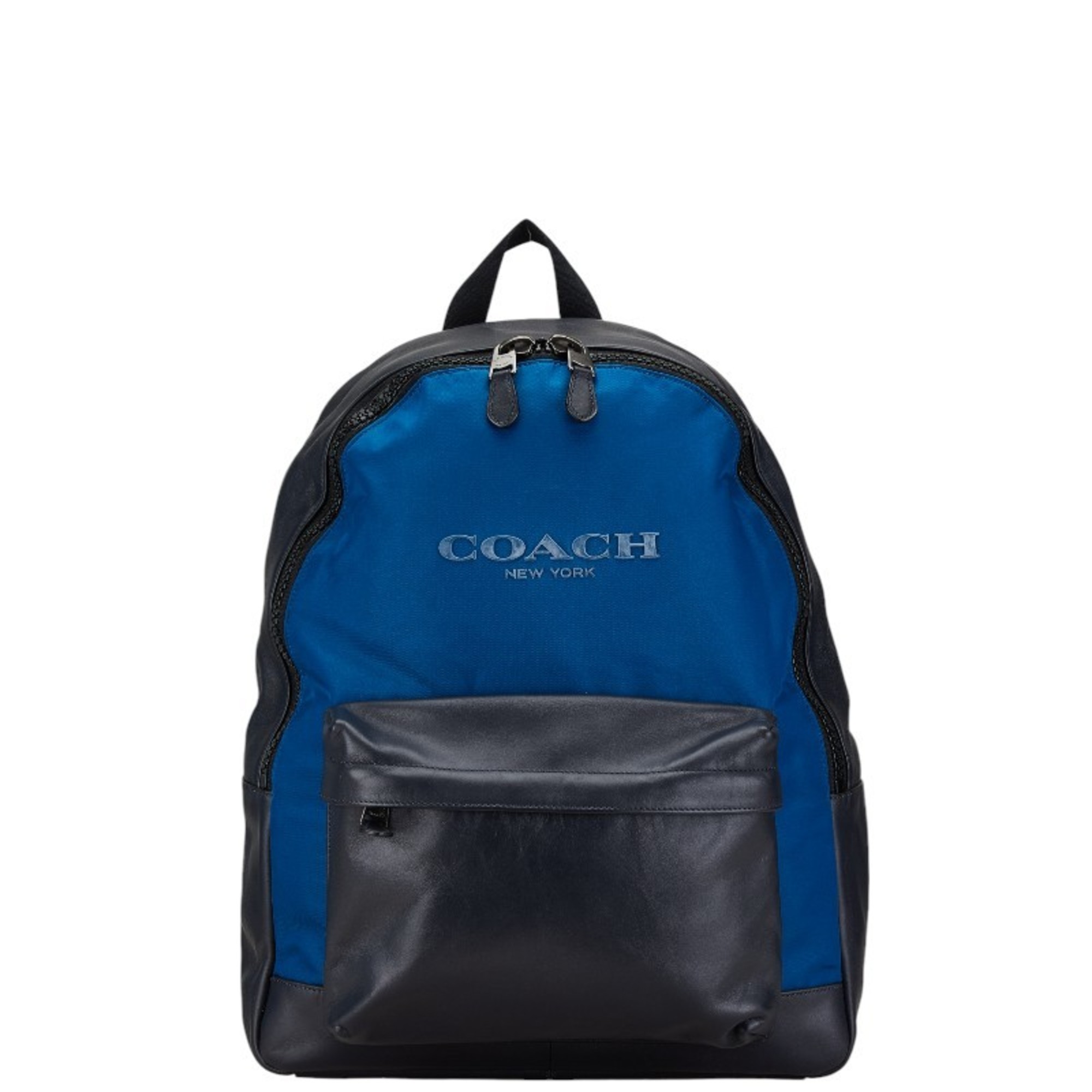 Coach Charles Backpack F59321 Navy Blue Nylon Leather Men's COACH