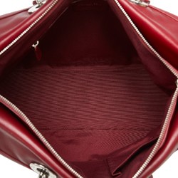 Christian Dior Dior Granville Cannage Handbag Shoulder Bag Wine Red Leather Women's