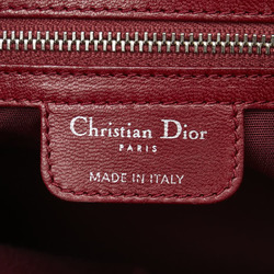 Christian Dior Dior Granville Cannage Handbag Shoulder Bag Wine Red Leather Women's