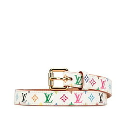 Louis Vuitton Monogram Multicolor Santur Belt 28/70 M9272W Blanc White PVC Leather Women's LOUIS VUITTON