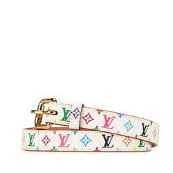 Louis Vuitton Monogram Multicolor Santur Belt 28/70 M9272W Blanc White PVC Leather Women's LOUIS VUITTON