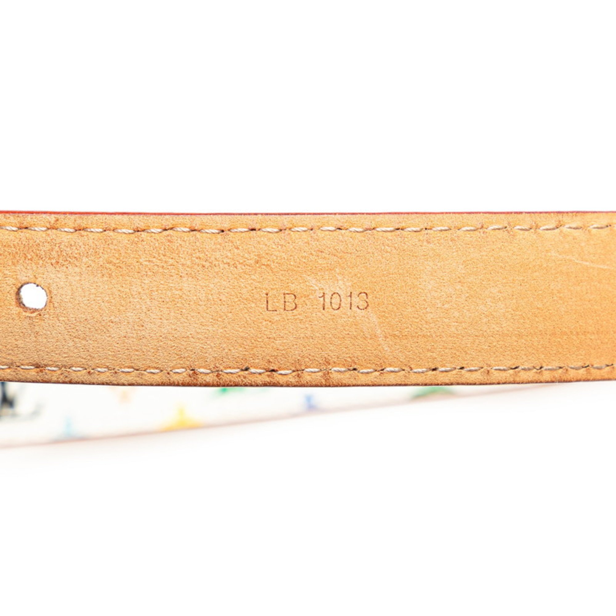 Louis Vuitton Monogram Multicolor Santur Belt 28/70 M9272W Blanc White PVC Leather Women's LOUIS VUITTON