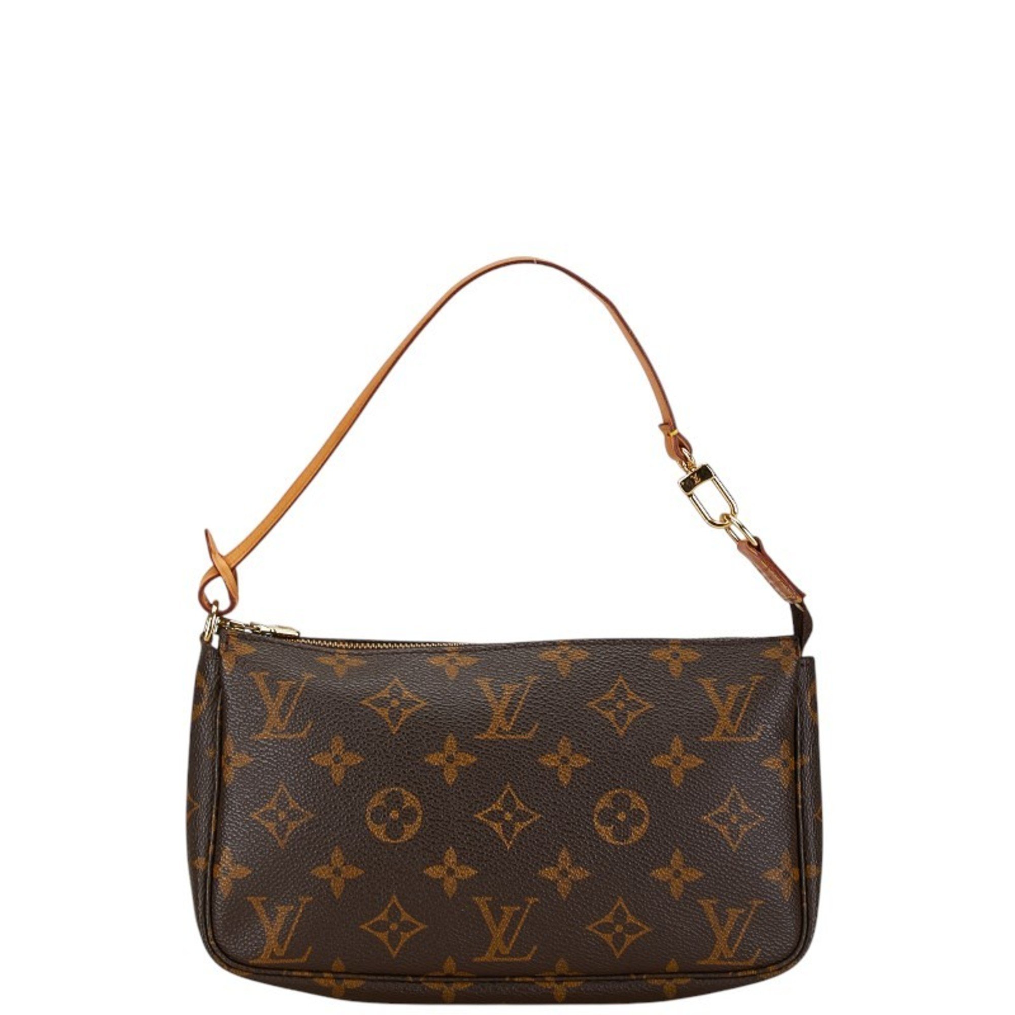 Louis Vuitton Monogram Pochette Accessoires Shoulder Bag M51980 Brown PVC Leather Women's LOUIS VUITTON