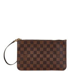 Louis Vuitton Damier Neverfull Pouch Brown PVC Leather Women's LOUIS VUITTON