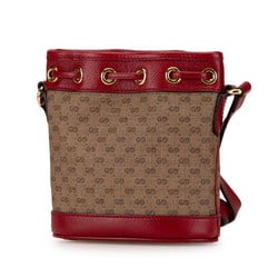 Gucci x Doraemon Micro GG Supreme Shoulder Bag 647801 Brown Red PVC Leather Women's GUCCI