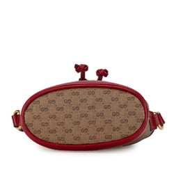 Gucci x Doraemon Micro GG Supreme Shoulder Bag 647801 Brown Red PVC Leather Women's GUCCI