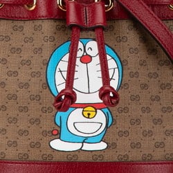 Gucci x Doraemon Micro GG Supreme Shoulder Bag 647801 Brown Red PVC Leather Women's GUCCI