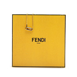 FENDI Orlock FF Rhinestone Necklace Gold Plated Women's