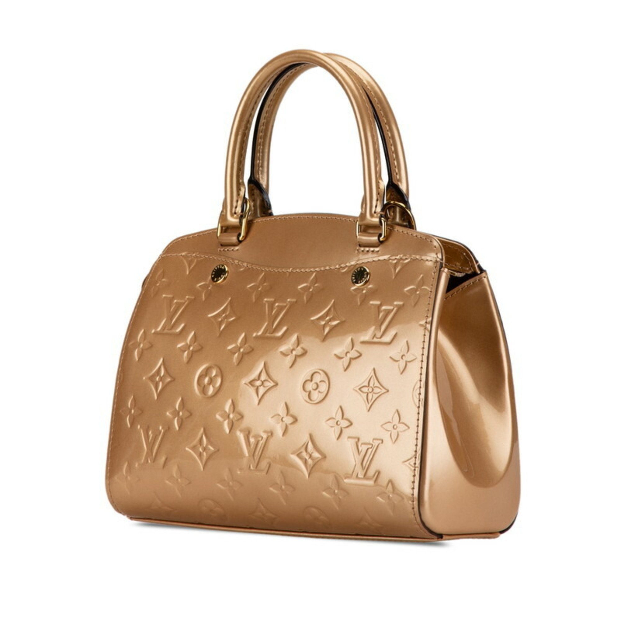 Louis Vuitton Monogram Vernis PM Handbag Shoulder Bag M50809 Mondol Gold Patent Leather Women's LOUIS VUITTON