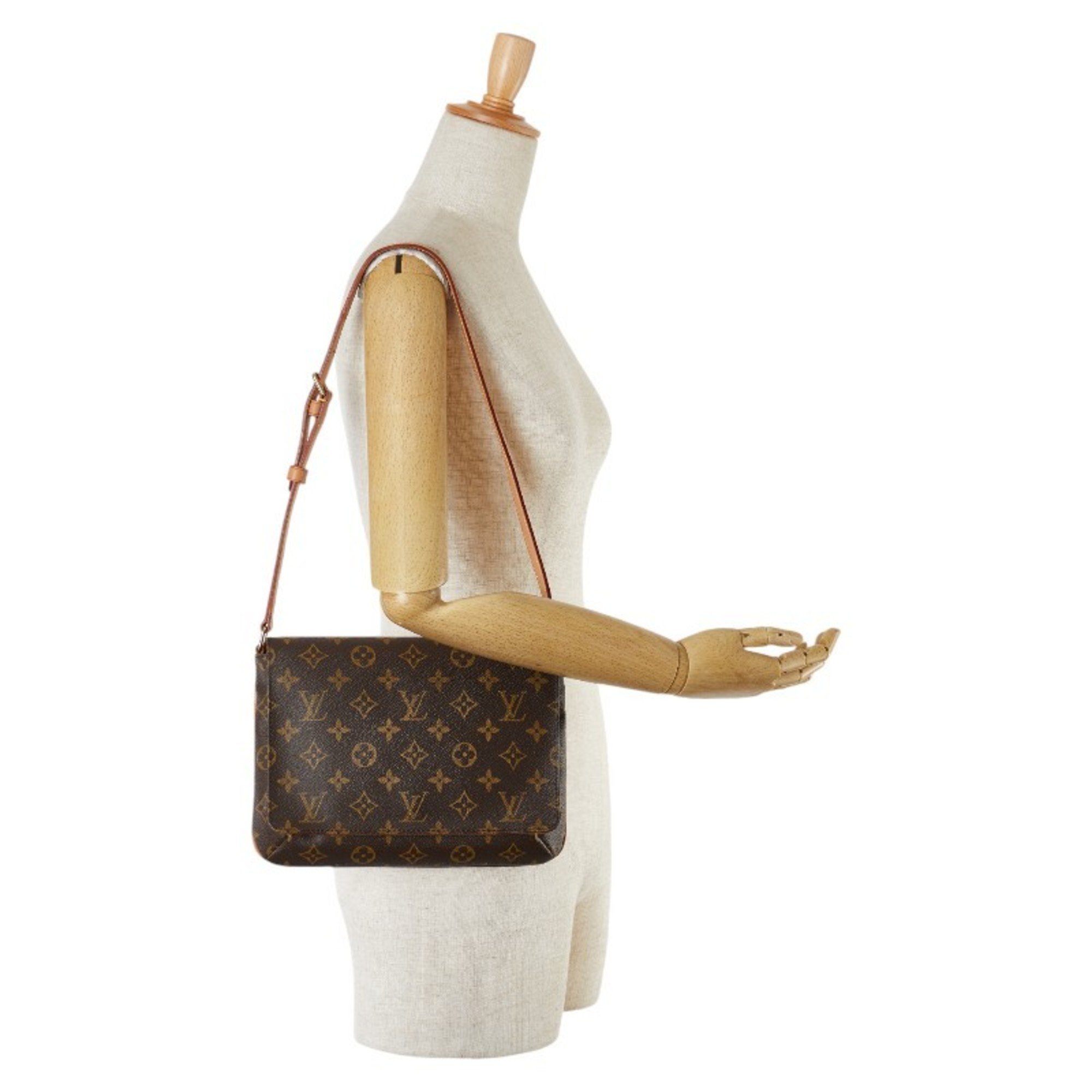 Louis Vuitton Monogram Musette Tango Long Shoulder Bag M51388 Brown PVC Leather Women's LOUIS VUITTON