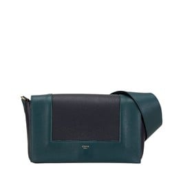 CELINE FRAME MEDIUM BAG GREEN BLACK LEATHER WOMEN