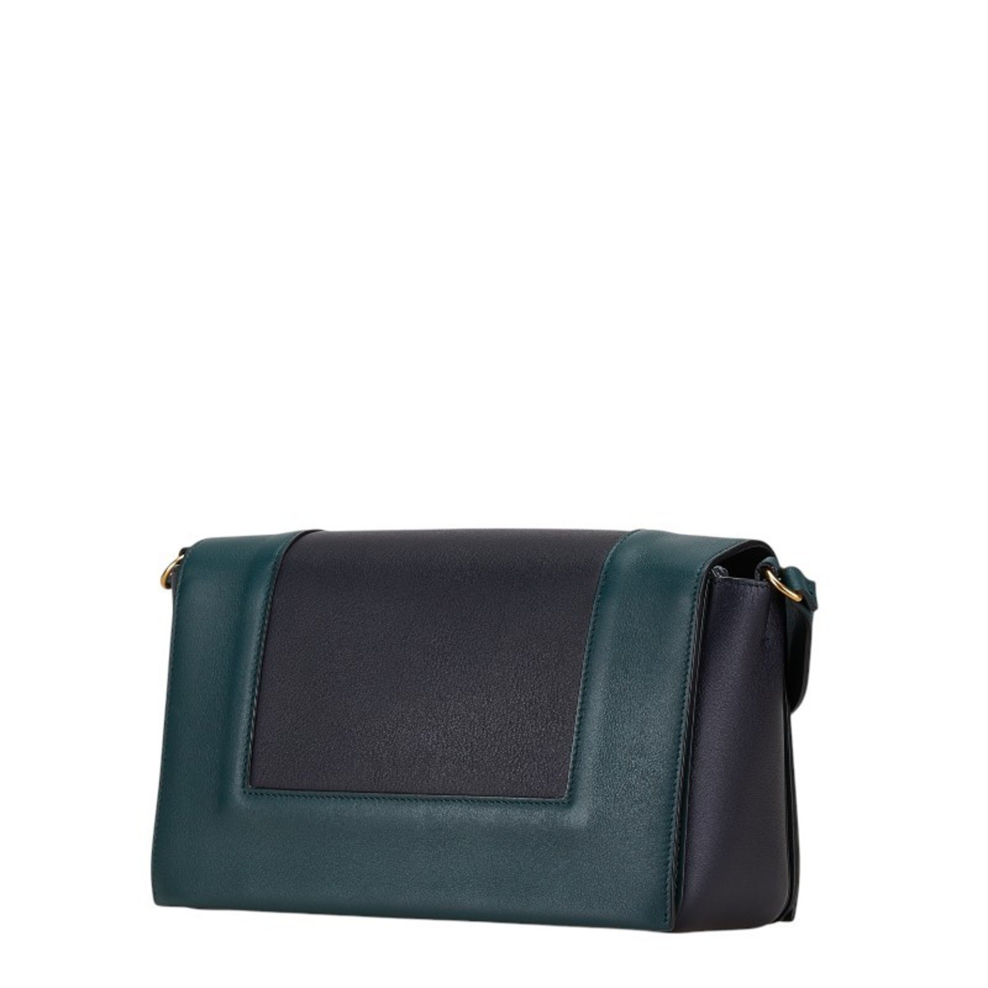 CELINE FRAME MEDIUM BAG GREEN BLACK LEATHER WOMEN