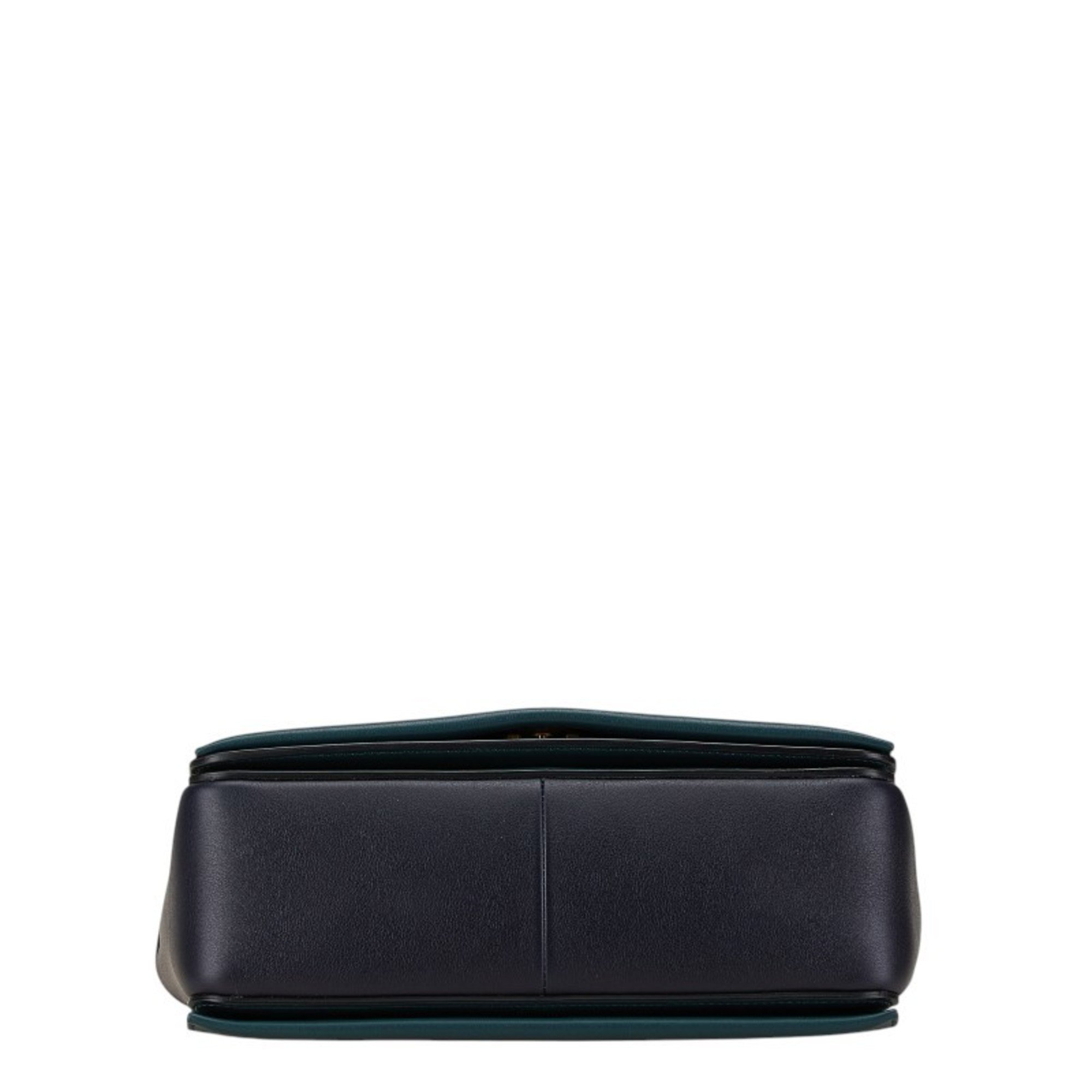 CELINE FRAME MEDIUM BAG GREEN BLACK LEATHER WOMEN