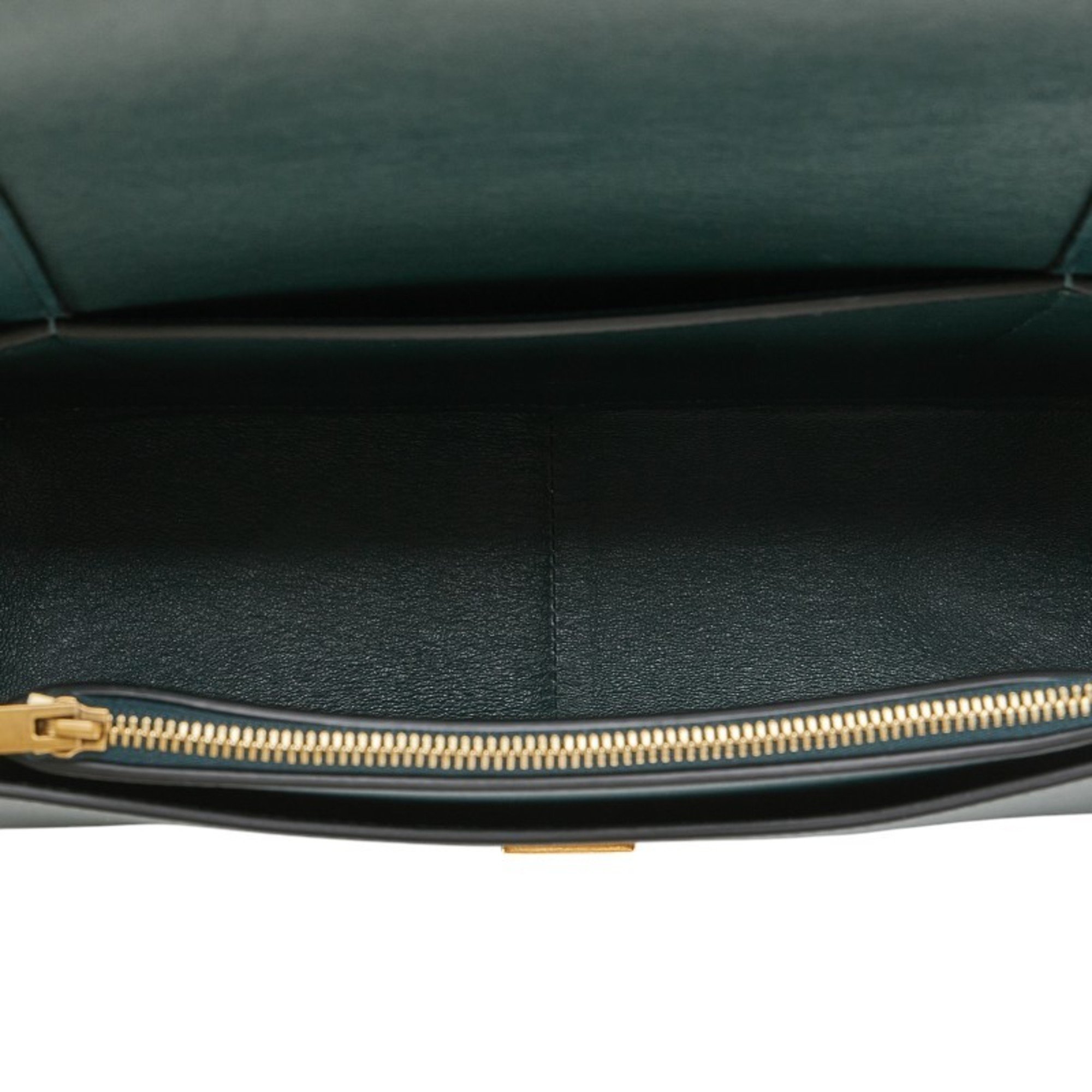 CELINE FRAME MEDIUM BAG GREEN BLACK LEATHER WOMEN