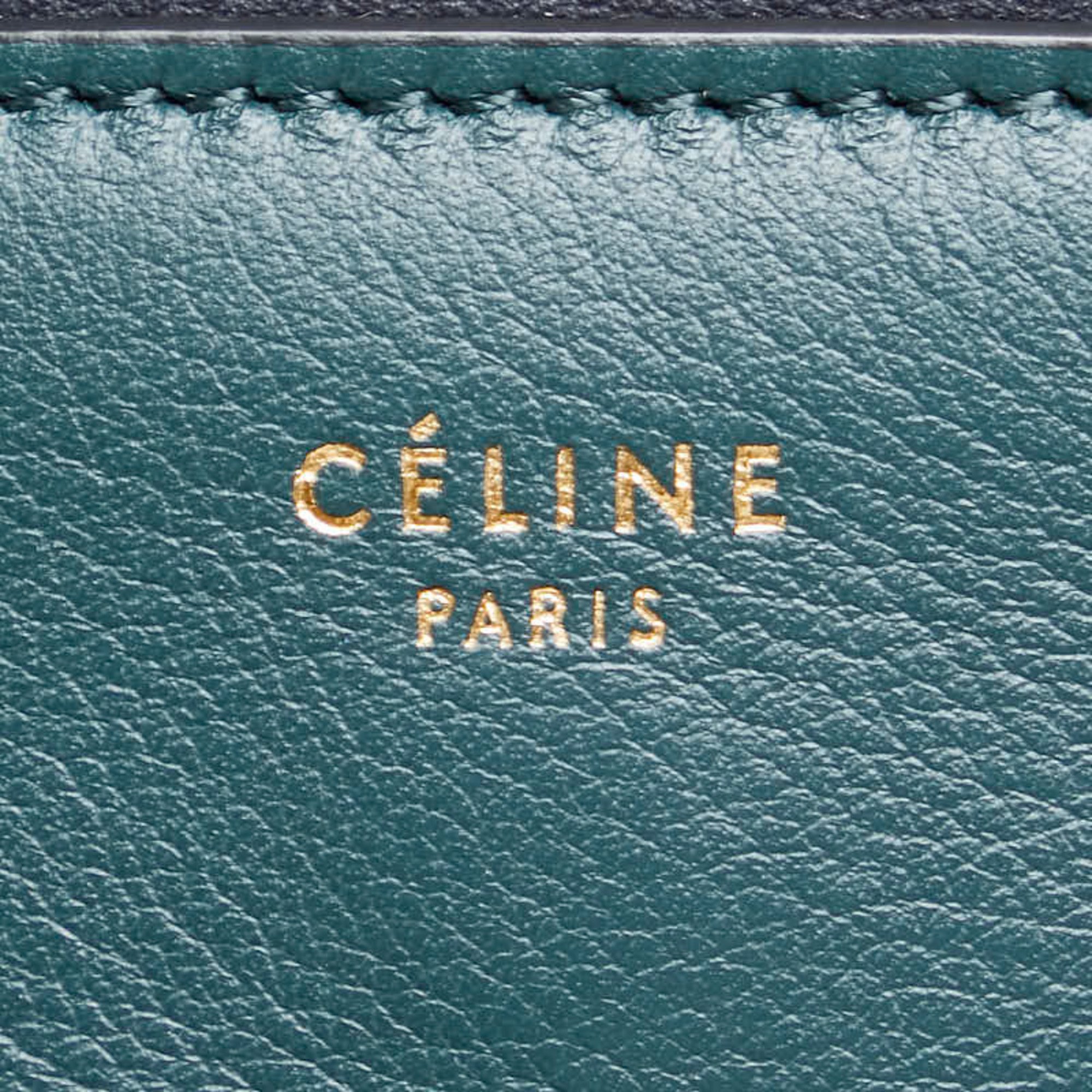 CELINE FRAME MEDIUM BAG GREEN BLACK LEATHER WOMEN