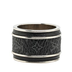 Louis Vuitton Monogram Eclipse Berg Ring #L M68206 Silver Black Metal PVC Men's LOUIS VUITTON