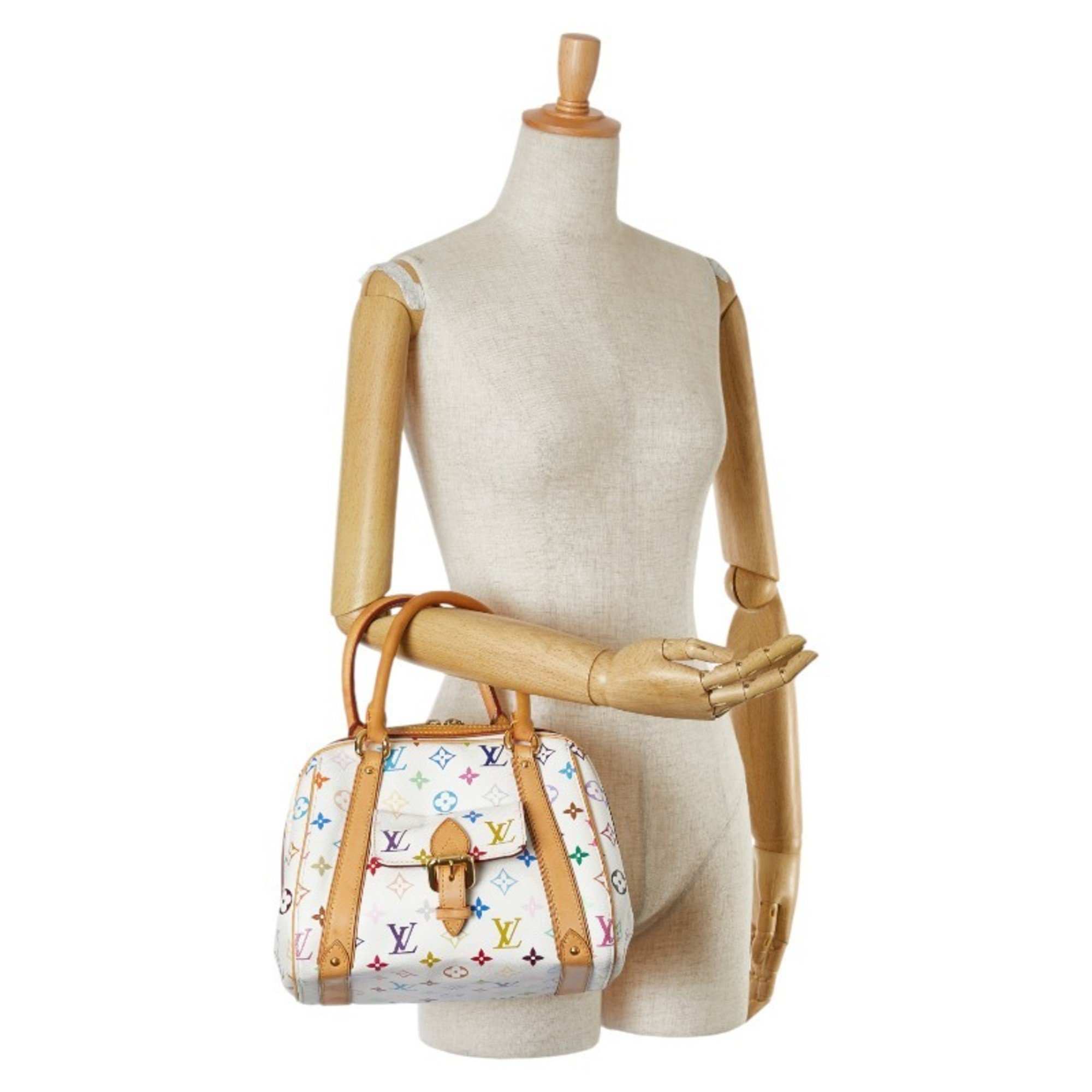 Louis Vuitton Monogram Multicolor Priscilla Handbag M40096 Blanc White PVC Leather Women's LOUIS VUITTON