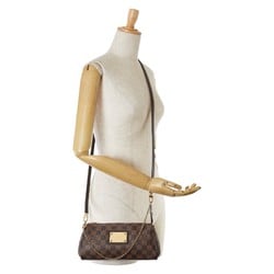 Louis Vuitton Damier Eva Chain Handbag Shoulder Bag N55213 Brown PVC Leather Women's LOUIS VUITTON