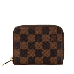 Louis Vuitton Damier Zippy Coin Purse Case N63070 Brown PVC Leather Women's LOUIS VUITTON