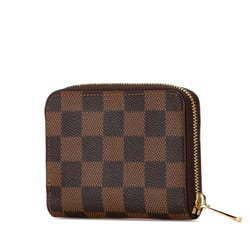 Louis Vuitton Damier Zippy Coin Purse Case N63070 Brown PVC Leather Women's LOUIS VUITTON