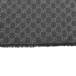 Gucci GG Pattern Stole Grey Black Wool Silk Women's GUCCI