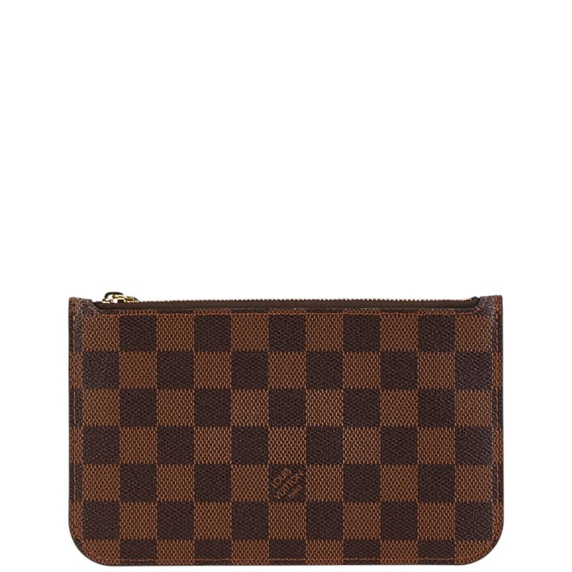 Louis Vuitton Damier Neverfull Attached Pouch Brown PVC Women's LOUIS VUITTON