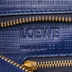 LOEWE Anagram Tote Bag Shoulder Navy Leather Women's