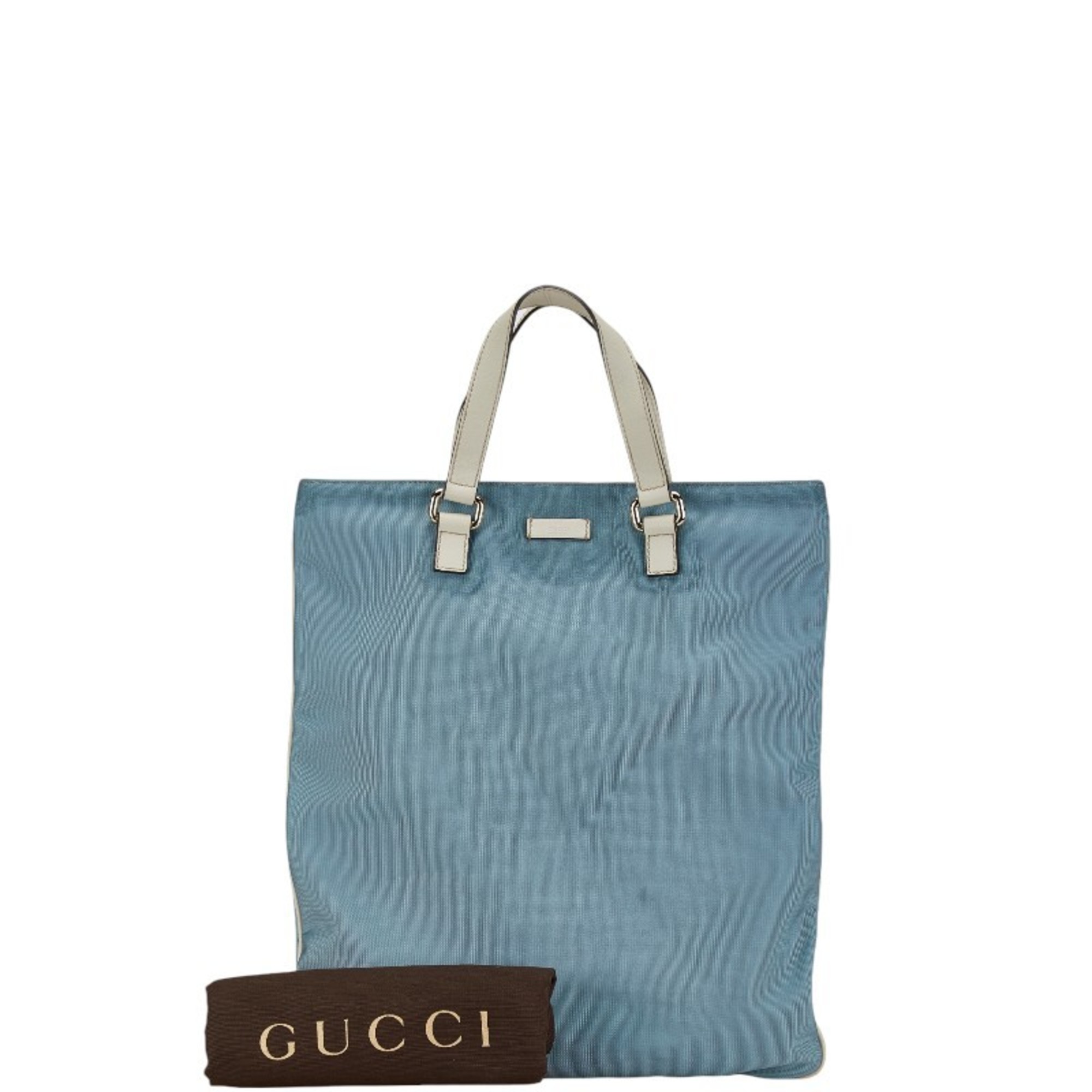 Gucci Tote Bag Shoulder 272347 Blue White Canvas Leather Women's GUCCI