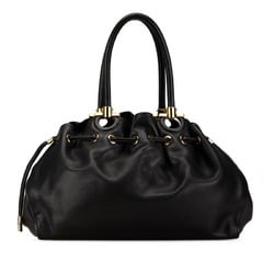 Salvatore Ferragamo Gancini Handbag GF-21G185 Black Leather Women's