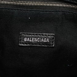 Balenciaga Wave Medium Handbag Shoulder Bag 599332 Black White Canvas Women's BALENCIAGA