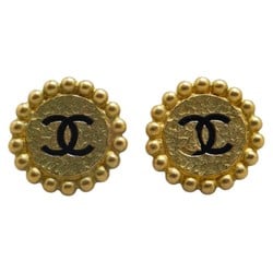 Chanel Coco Mark Earrings Gold Plated Women's CHANEL