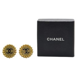 Chanel Coco Mark Earrings Gold Plated Women's CHANEL