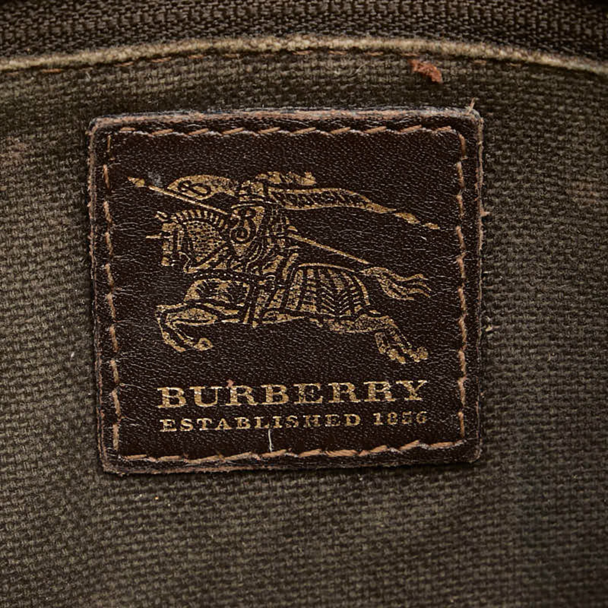 Burberry Nova Check Shadow Horse Shoulder Bag Beige Brown PVC Leather Women's BURBERRY