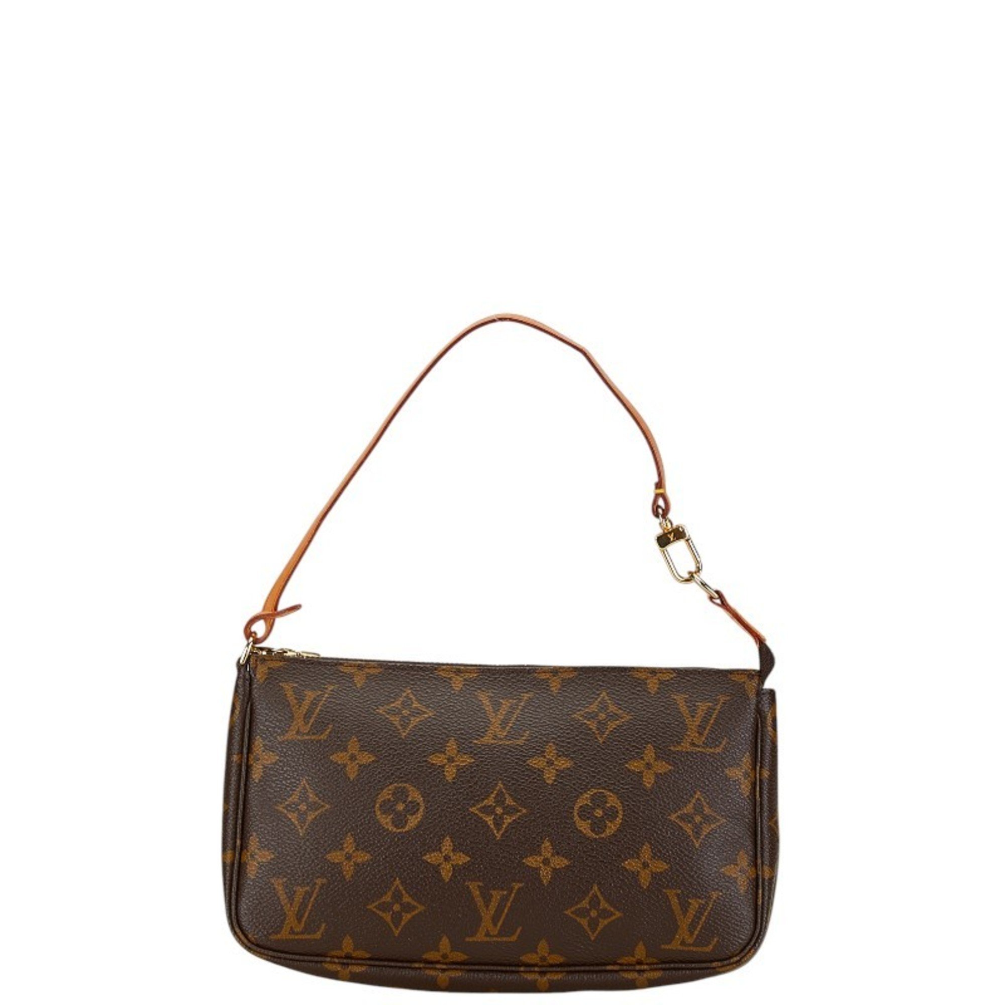 Louis Vuitton Monogram Pochette Accessoires Handbag M51980 Brown PVC Leather Women's LOUIS VUITTON