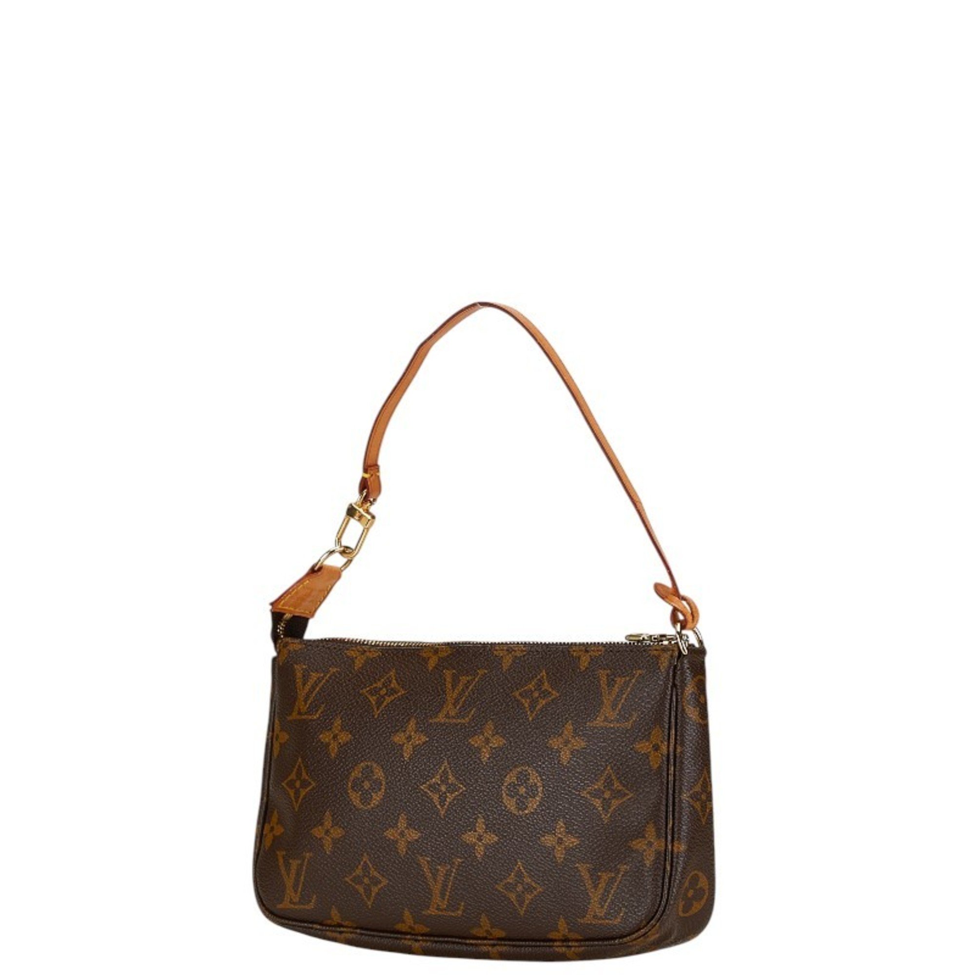 Louis Vuitton Monogram Pochette Accessoires Handbag M51980 Brown PVC Leather Women's LOUIS VUITTON