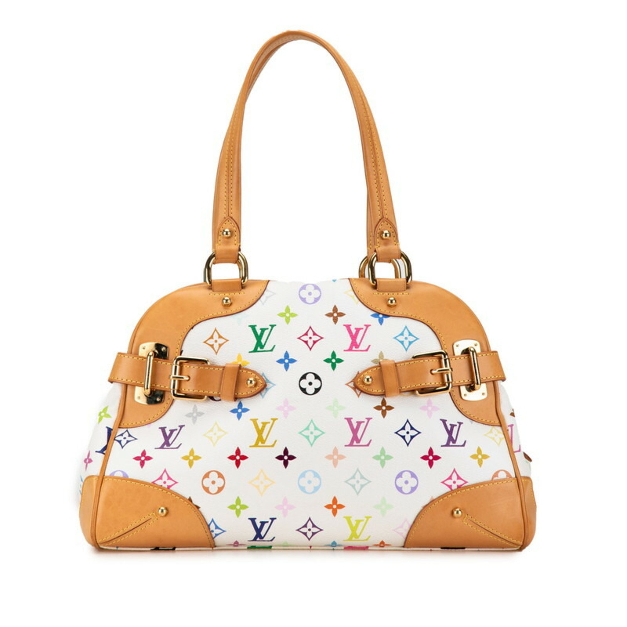 Louis Vuitton Monogram Multicolor Claudia Handbag M40193 Bron Brown PVC Leather Women's LOUIS VUITTON